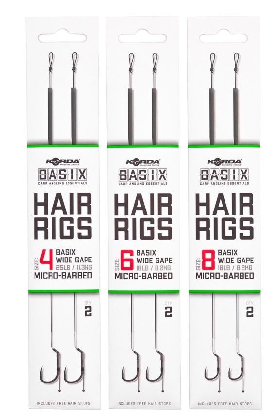 KORDA Basix Hair Rigs Wide Gape 6 18lb – Przypony Karpiowe Europe Premium Online Carp Shop