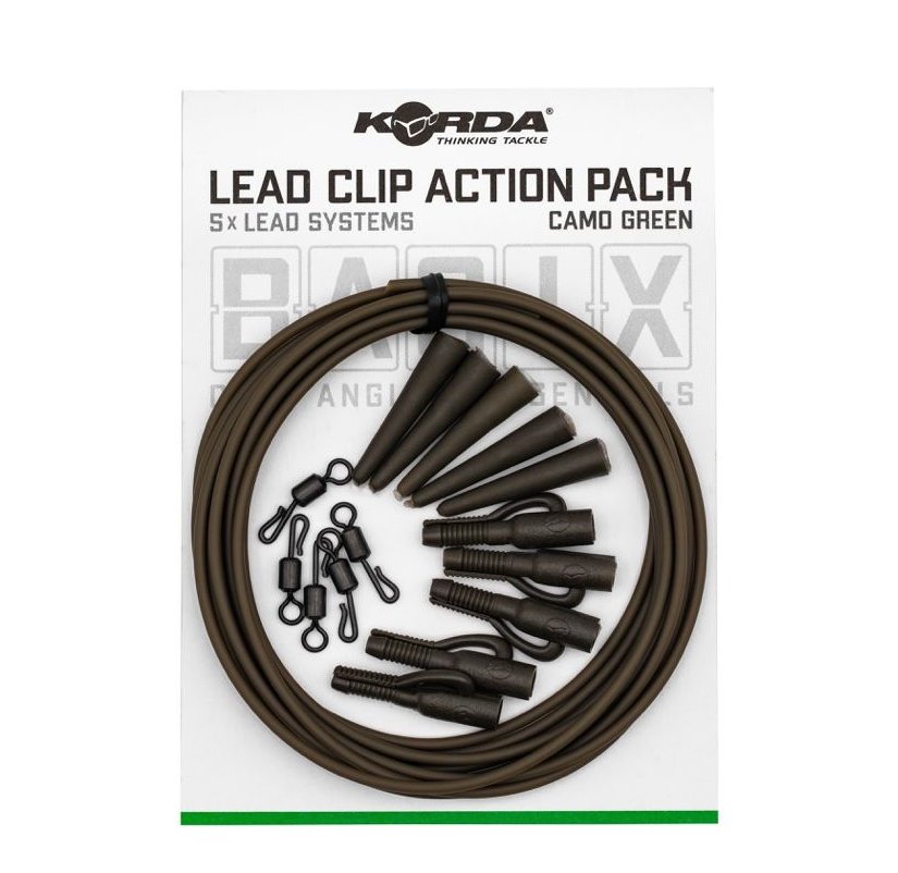 KORDA Basix Lead Clip Action Pack 5szt – Klipsy i łączniki