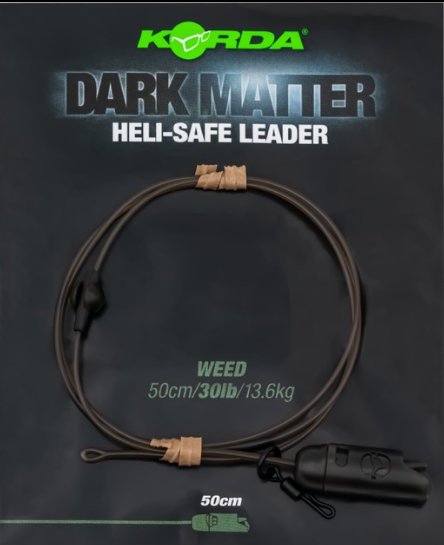 Korda Dark Matter Leader Heli Safe Weed 40lb 1m