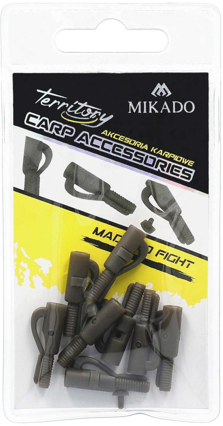 Mikado Europe Carp Shop – KLIPS BEZPIECZNY – DO CIĘŻARKA Z ZATYCZKĄ – CIEMNO ZIELONY – op.10szt.