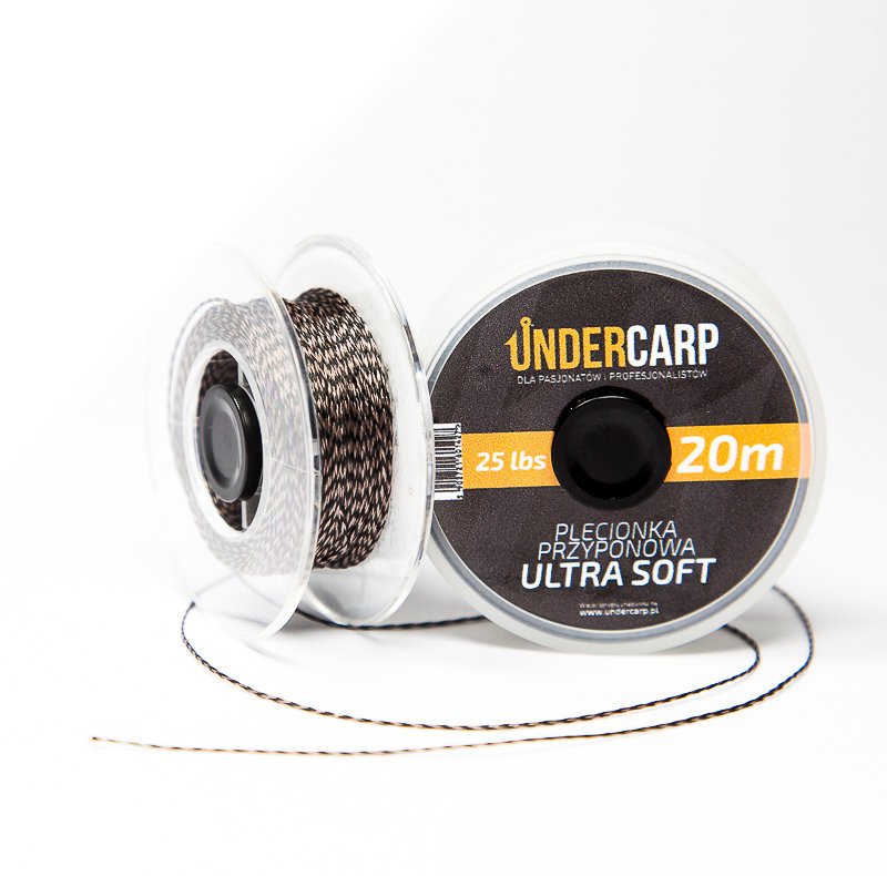 UnderCarp Plecionka przyponowa 20 m/25 lbs ULTRA SOFT – brązowa