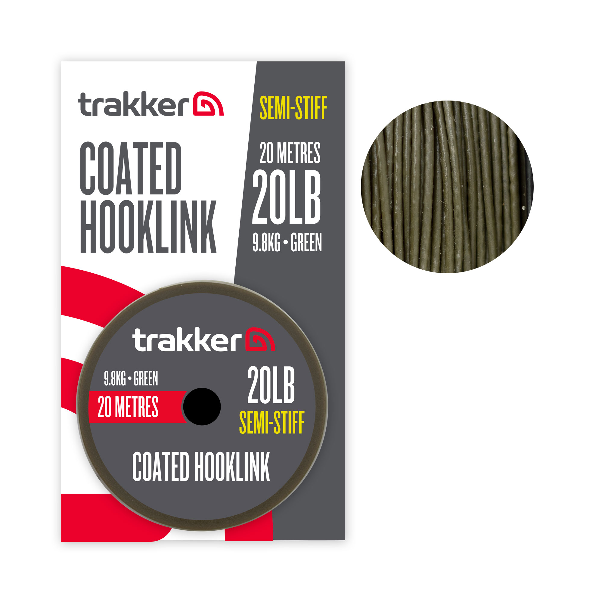 Trakker Semi Stiff Coated Hooklink (20lb)(9.8kg)(20m)