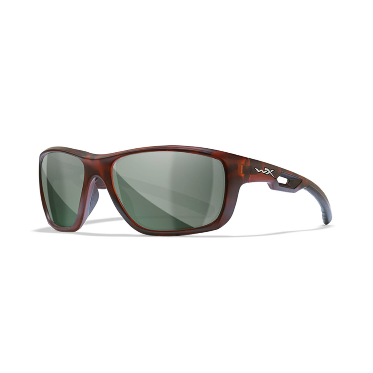 Wiley X – ASPECT Polarized Platinum Flash Smoke Green Lens Matte Demi Frame