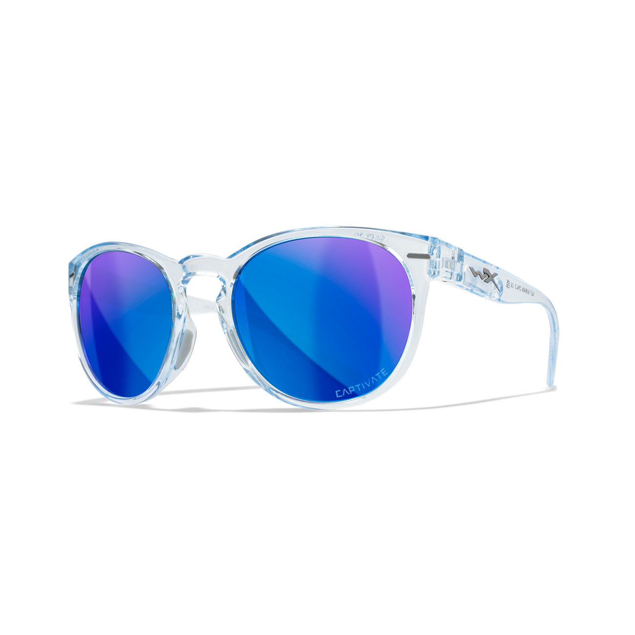 Wiley X – COVERT Captivate Polarized Blue Mirror Smoke Grey Gloss Crystal Light Sapphire Blue Frame