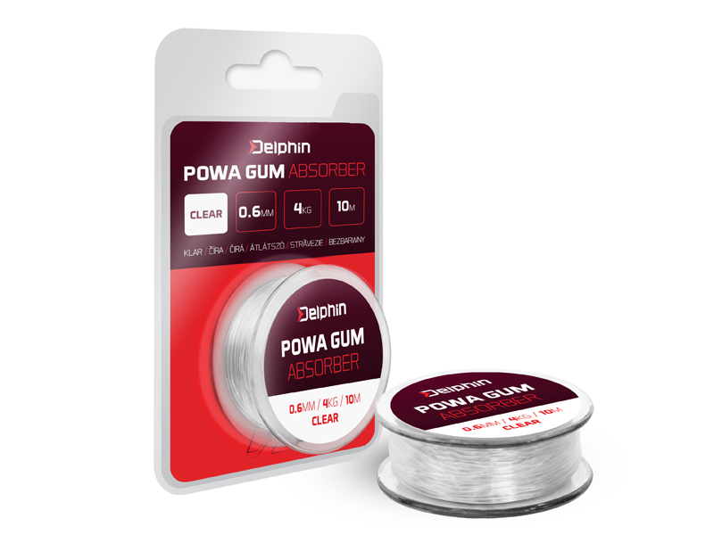 Delphin POWA GUM Absorbująca przezroczysta 0.6mm/4kg/10m – op.1 sztuk