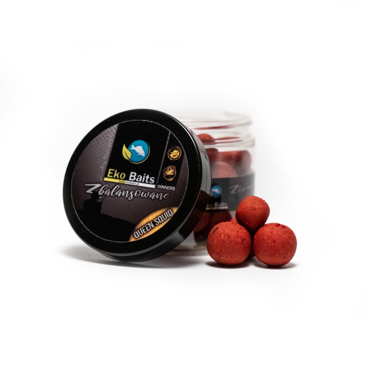 Eko Baits – Kulki zbalansowane GOLD  Mix 15/20mm 200ml – Queen Squid (Truskawka & Squid)