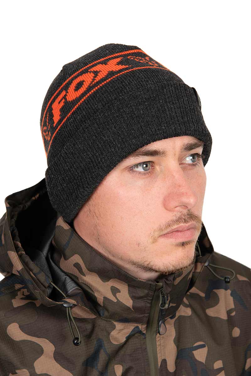 Fox Collection Beanie Hat – Black & Orange – Fox Collection Beanie B/O – CHH019