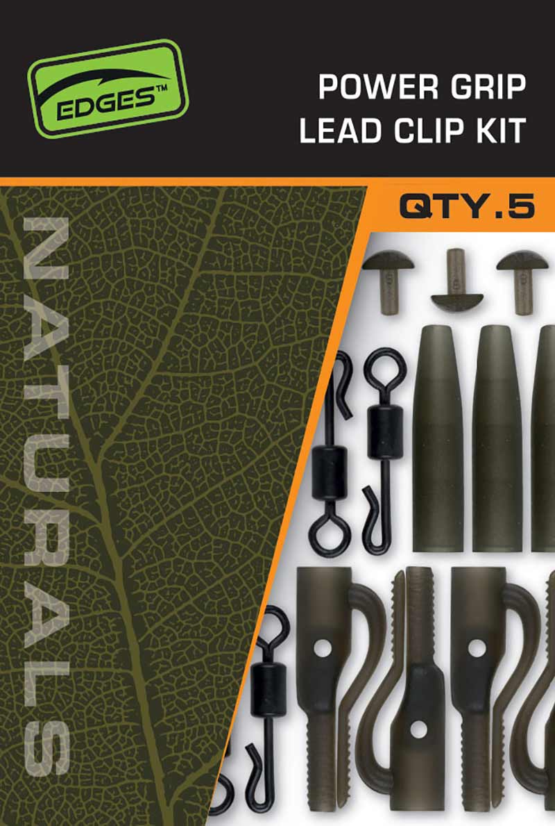 Fox EDGES™ Naturals Power Grip Lead Clip Kit – Edges Naturals Power Grip Lead clip kit x 5 – CAC843