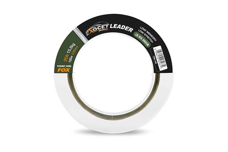 Fox Exocet Pro Leader – Exocet Pro (Low vis green) Leader 60lb (27.3kg) 0.70mm x 80m – CML198