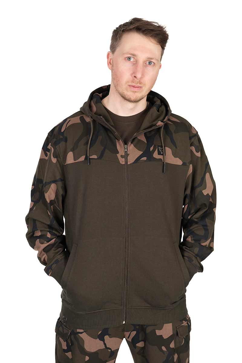 Fox LW Khaki/Camo Split Zip Hoody – LW Khaki / Camo Split Zip Hoody 3XL – CFX302