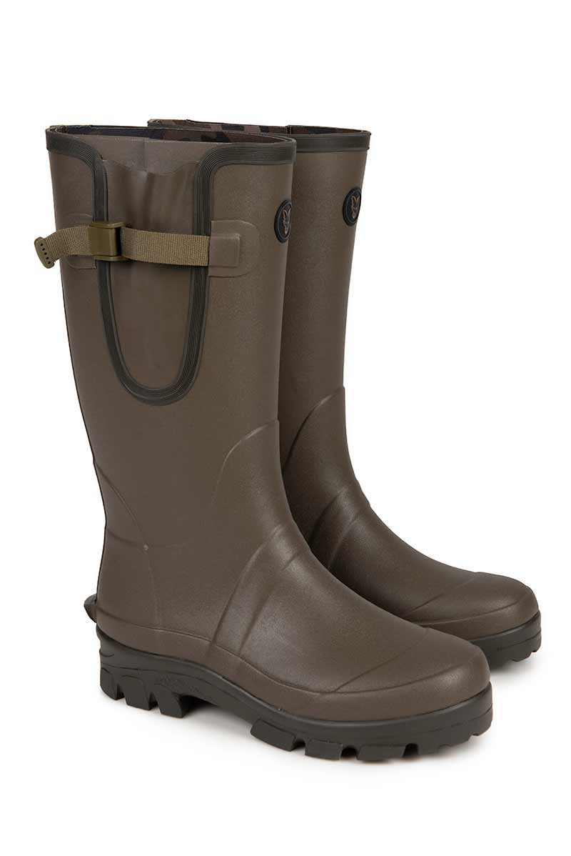 Fox Neoprene Lined Camo/Khaki Wellies – Neoprene lined Camo/Khaki Rubber Boot (Size 8) – CFW163