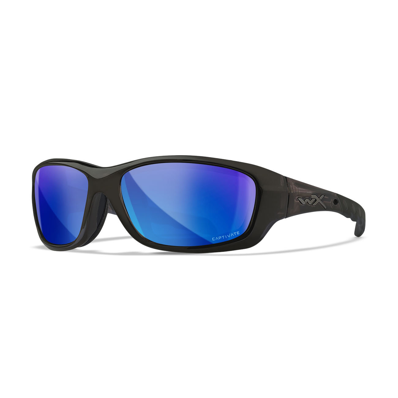 Wiley X – GRAVITY Captivate Pol Blue Mirror Grey Black Crystal Frame