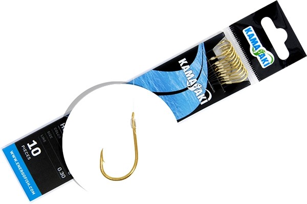 KAMASAKI SNELLED HOOK CHINU GOLD 4