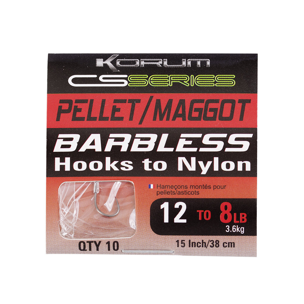 Korum Cs Hooks – Pellet/Maggot – 12 To 8Lb – KCSHNPM/12