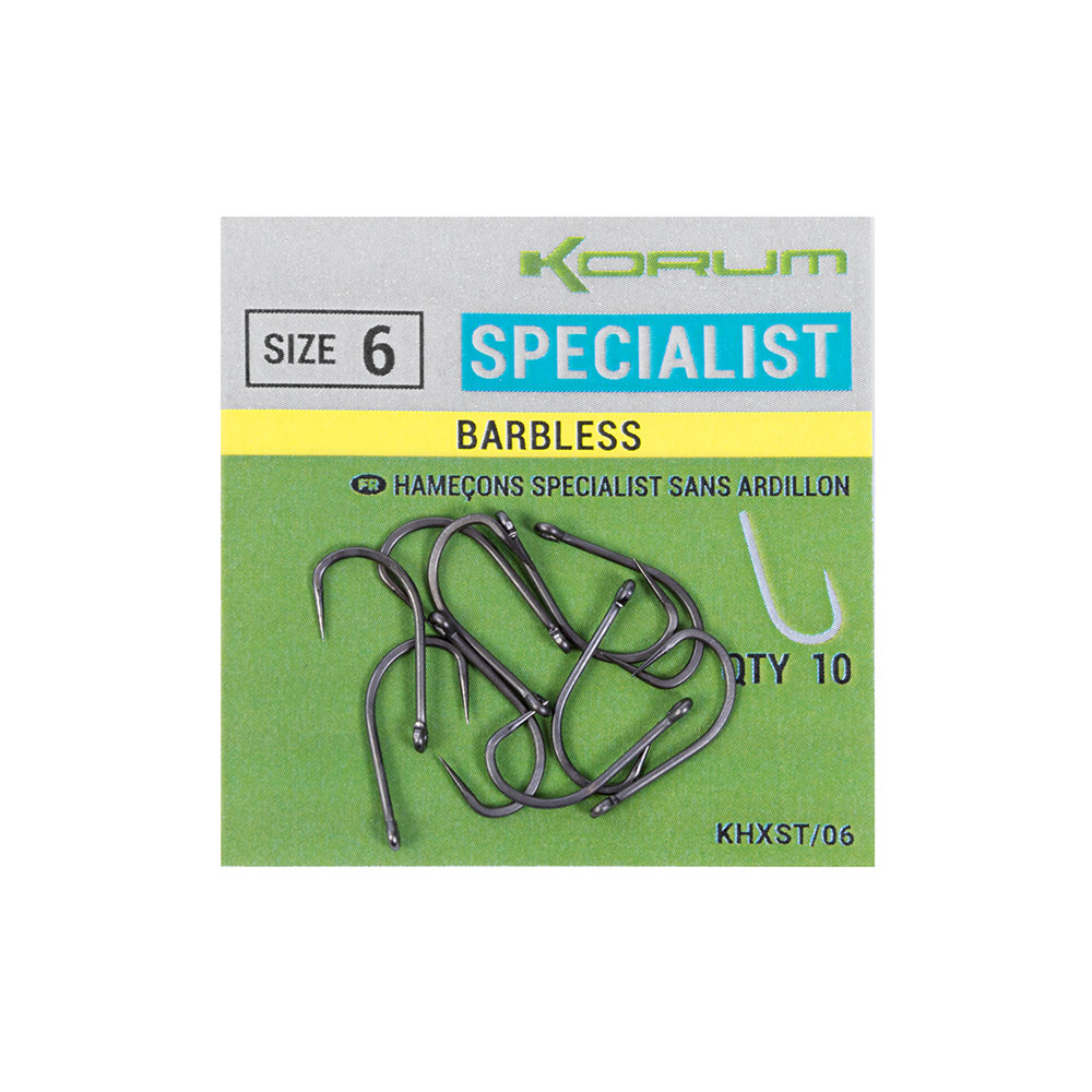 Korum Xpert Specialist – Barbless (Size 10) – KHXST/10