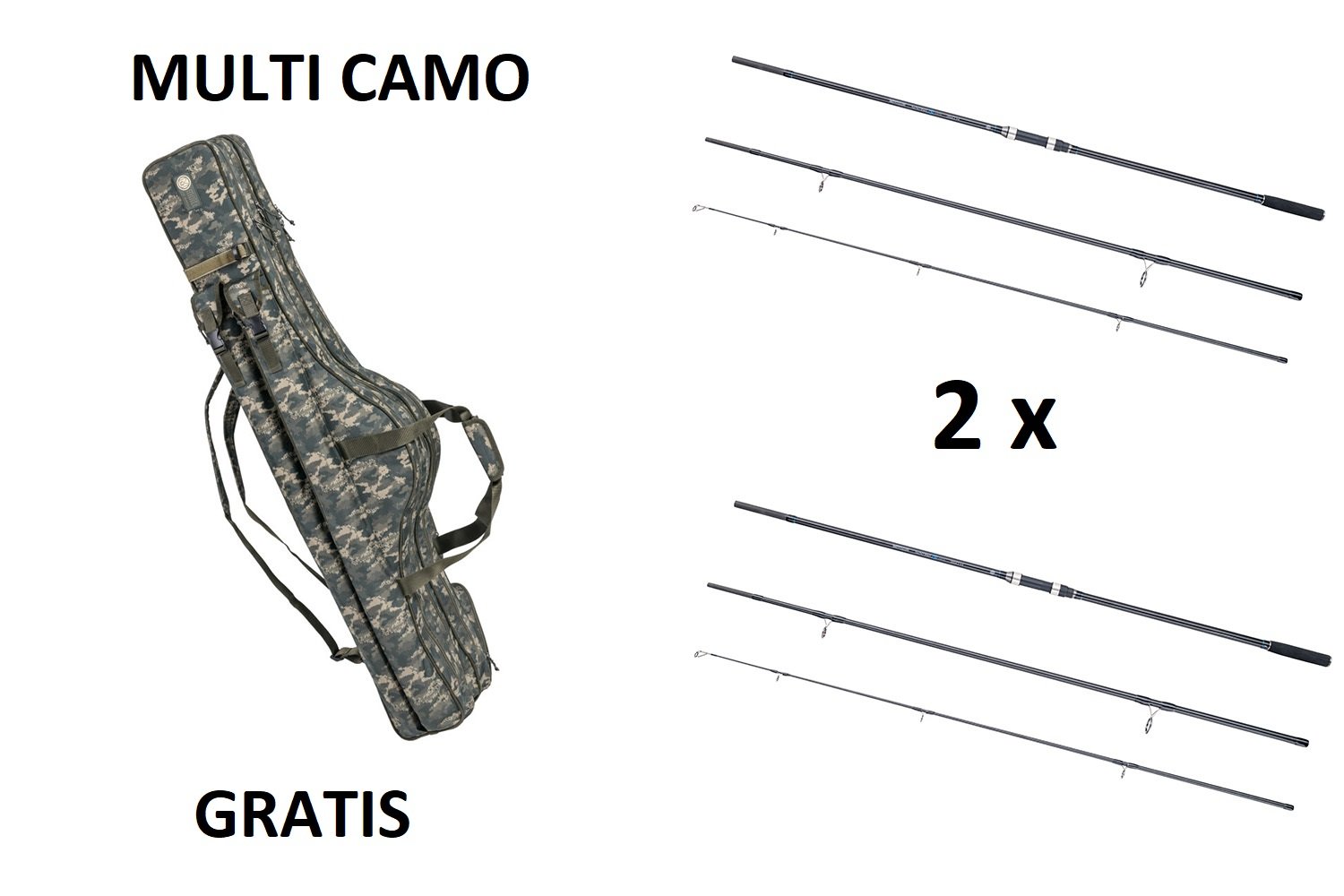 Mivardi – 2x Sentinel Carp 360H + Rod holdall Multi Camo 130