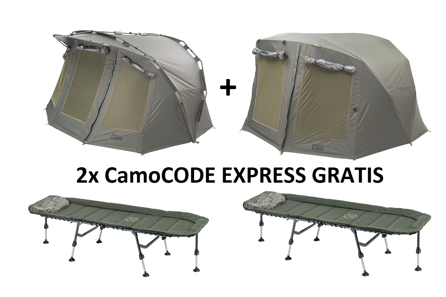 Mivardi – Bivvy Professional + overwrap + 2x Bedchair CamoCODE Express