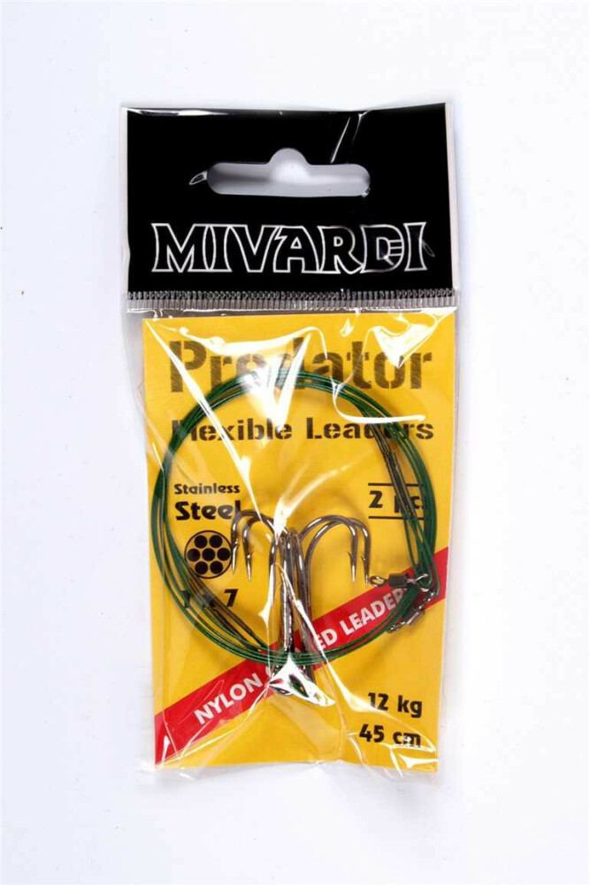 Mivardi – Wire leaders (swivel + treble hook) 12 kg