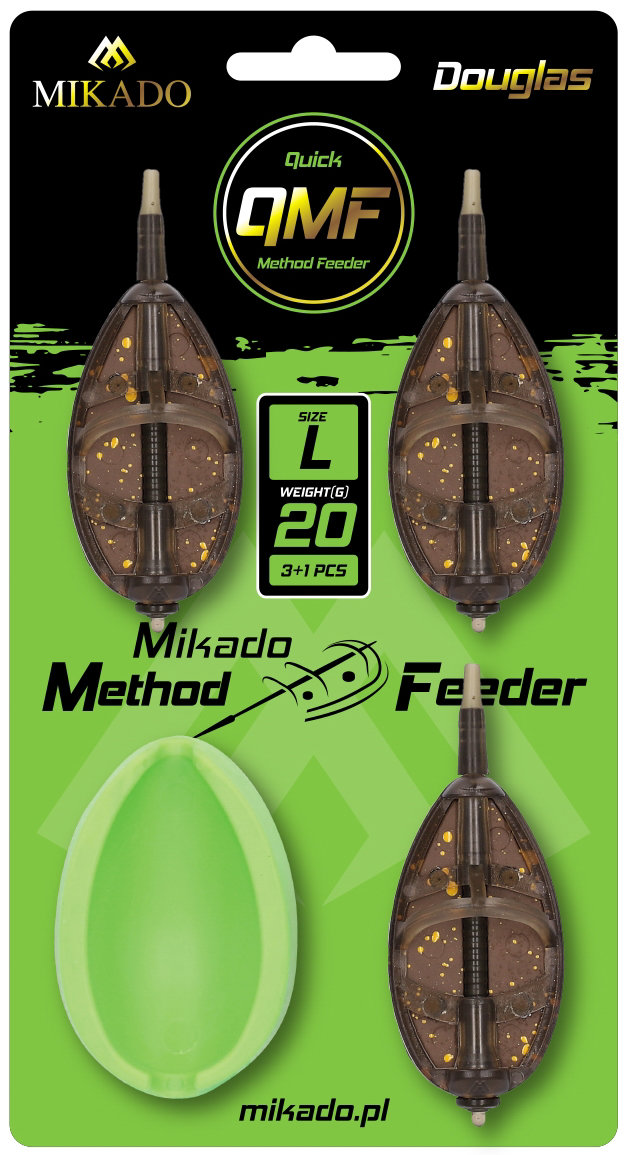 Mikado – KOSZYCZEK – METHOD FEEDER DOUGLAS Q.M.F. SYSTEM L KOMPLET – 3x50g + FOREMKA – op.1kpl.