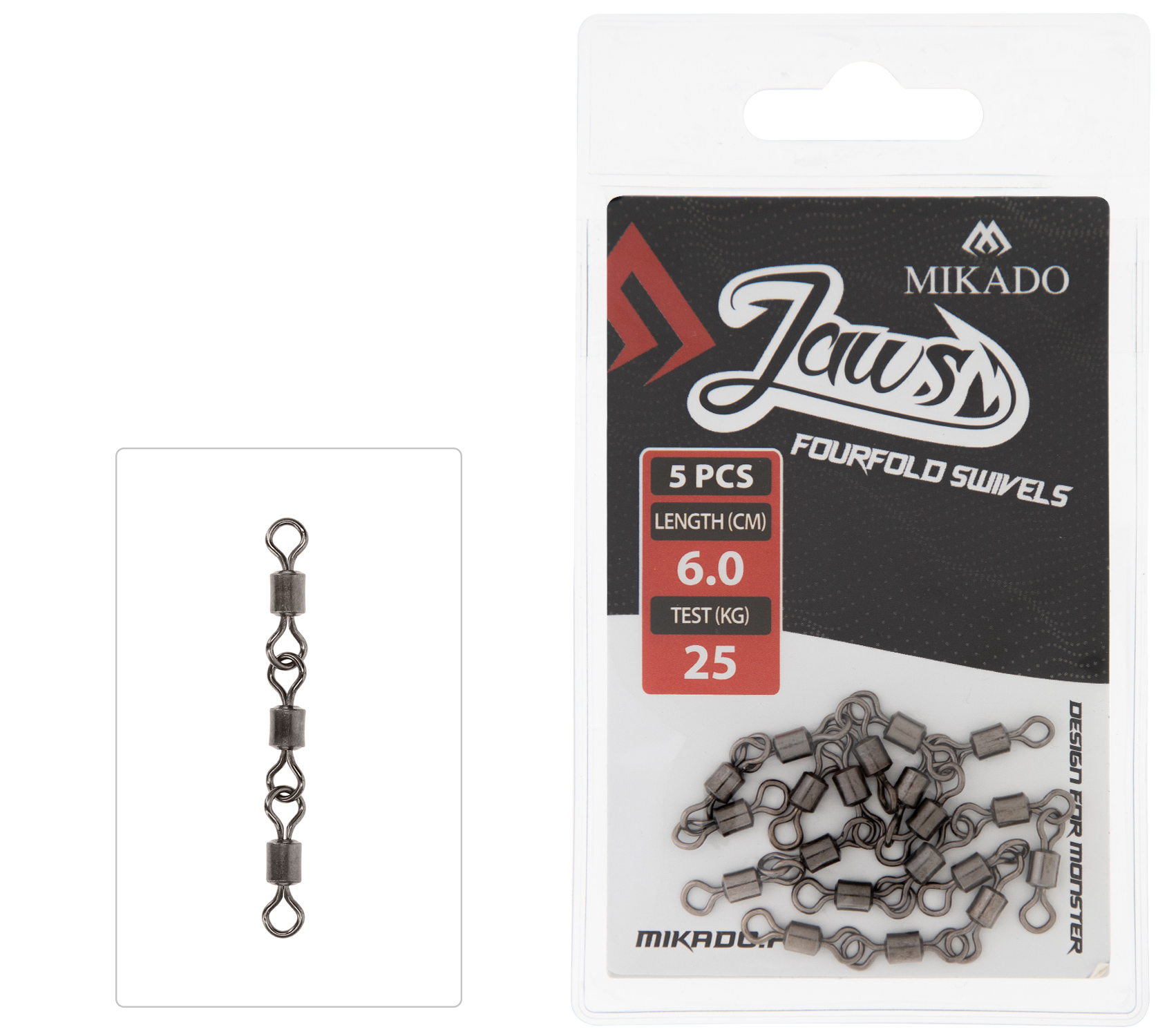 Mikado – KRĘTLIK – JAWS FOURFOLD SWIVELS – 25kg – op.5szt.