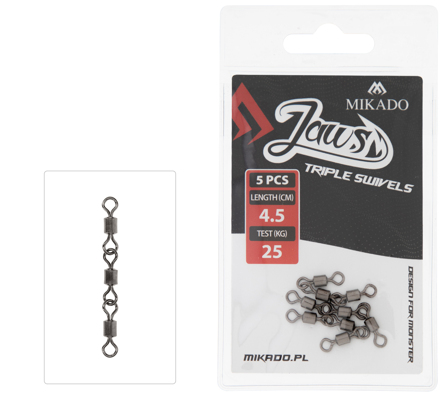 Mikado – KRĘTLIK – JAWS TRIPLE SWIVELS – 25kg – op.5szt.