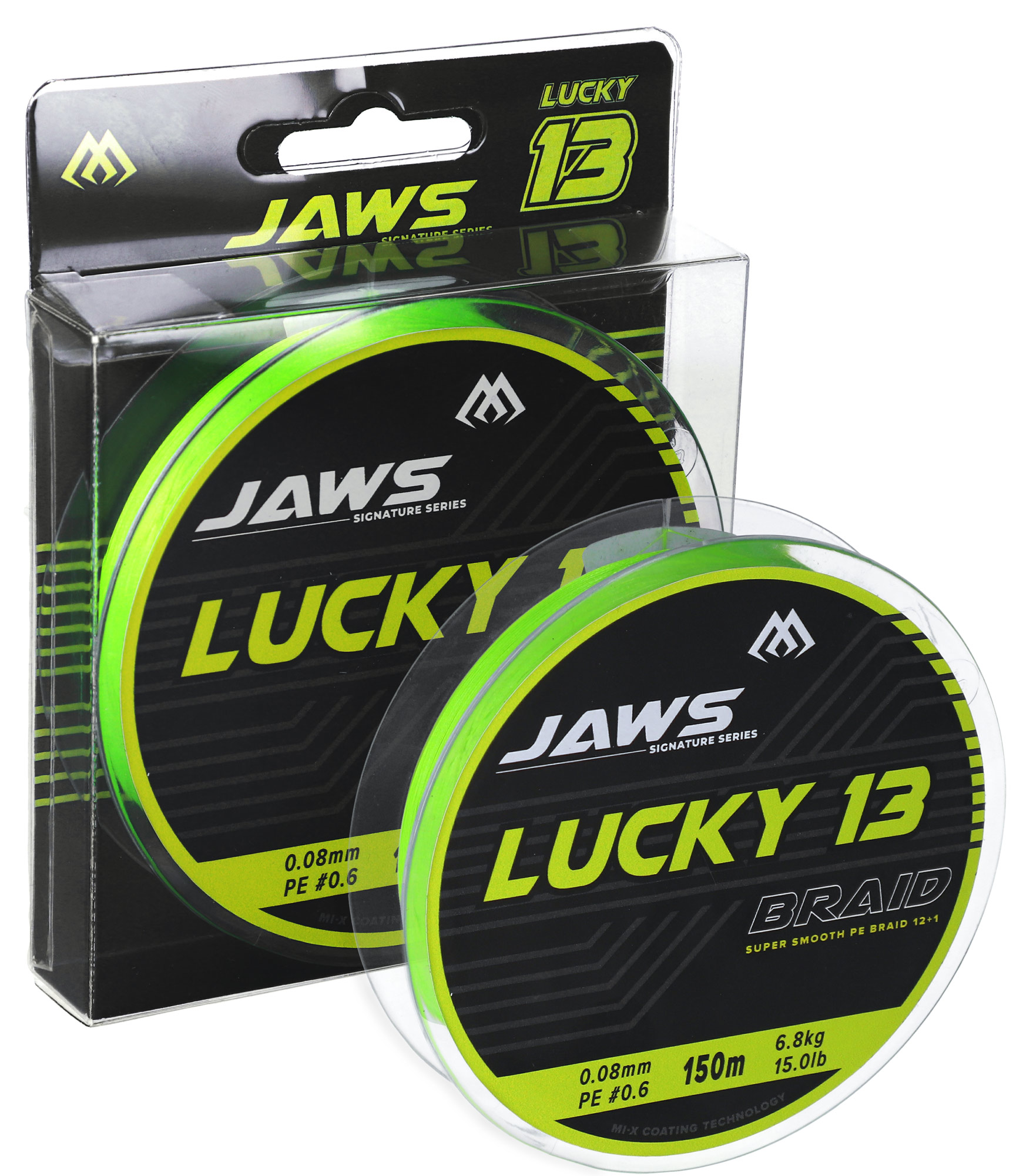 Mikado – PLECIONKA – JAWS LUCKY 13 – 0.08mm/6.8kg/150m – FLUO ZIELONA