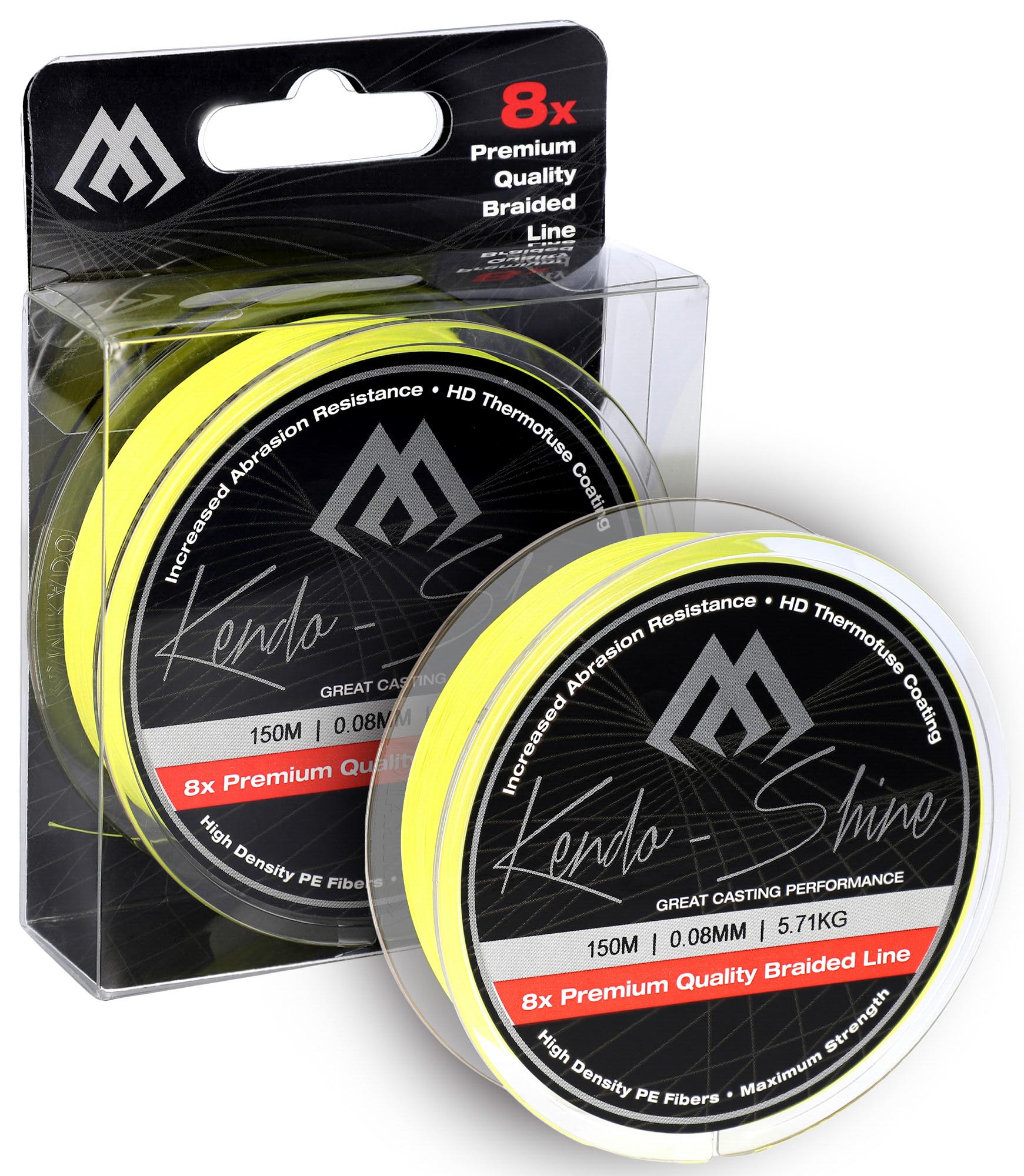 Mikado – PLECIONKA – KENDO SHINE – 0.18mm/17.81kg/150m – FLUO ŻÓŁTA – op.1szp.