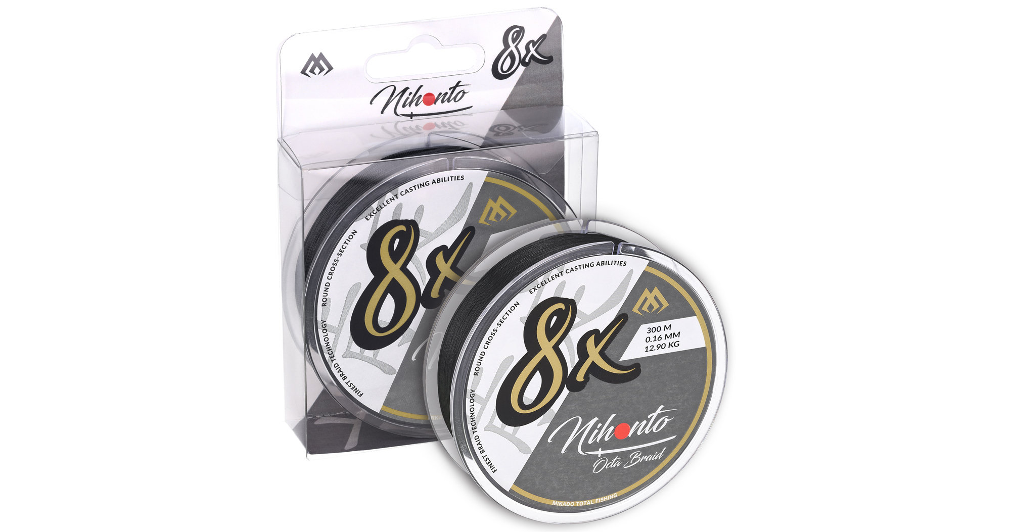 Mikado – PLECIONKA – NIHONTO OCTA BRAID – 0.14mm/10.15kg/300m – CZARNA – op.1szp.