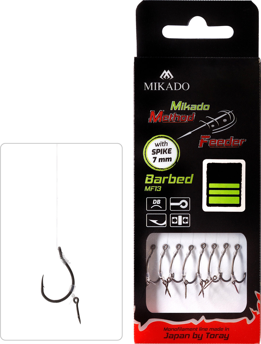 Mikado – PRZYPON MF – Z IGŁĄ – hak z zadziorem nr 10 / żyłka: 0.20mm/10cm – op.8szt.