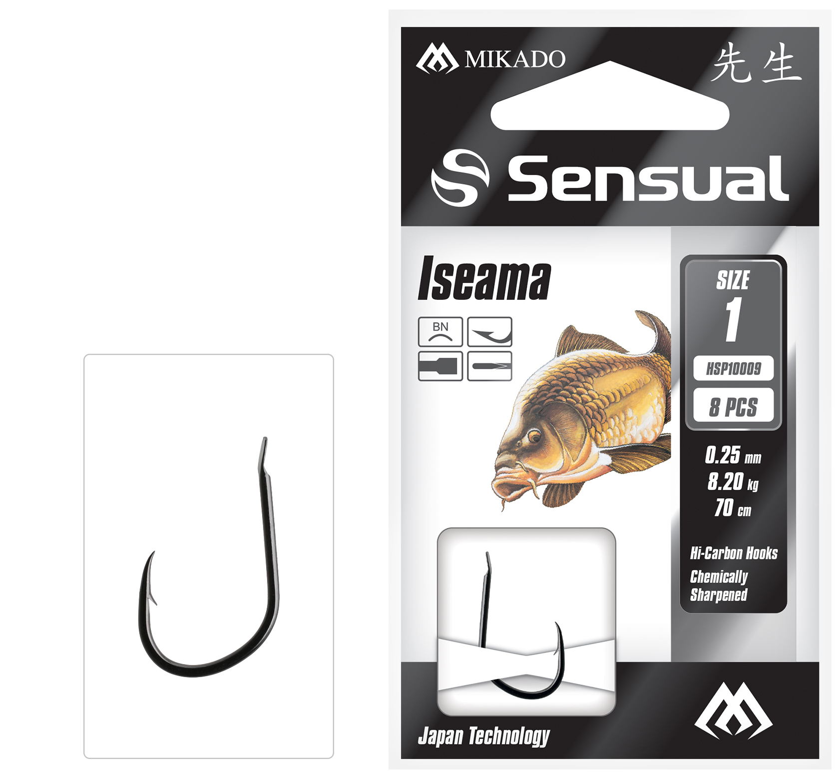 Mikado – PRZYPONY WIĄZANE – SENSUAL – ISEAMA nr 1 BN / żyłka: 0.25mm/70cm – op.8szt.