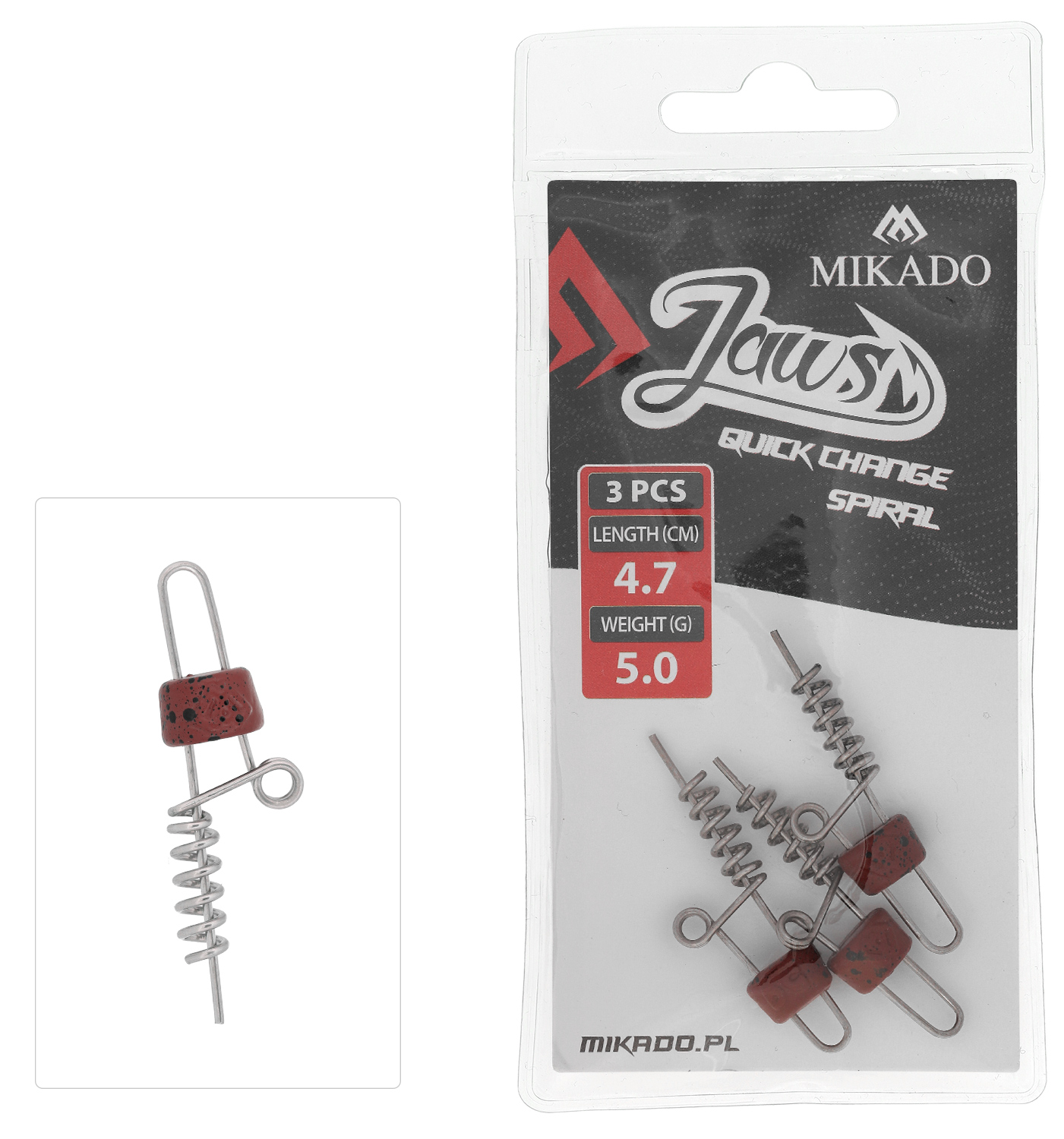 Mikado – WKRĘT – DO PRZYNĘT – JAWS QUICK CHANGE SPIRAL – 10gr – 4.7cm – op.3szt.