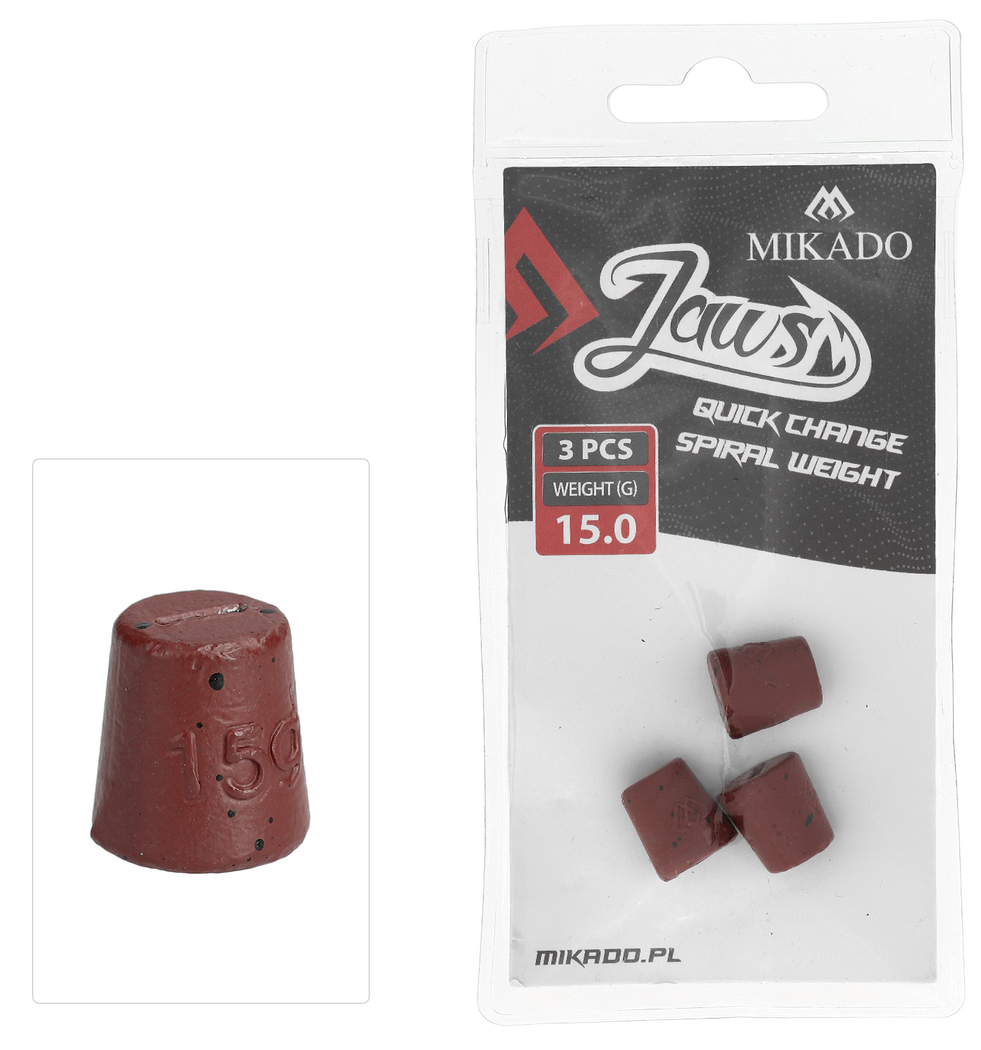 Mikado – WYMIENNE OBCIĄŻENIE – DO WKRĘTÓW – JAWS QUICK CHANGE SPIRAL – 15gr – op.3szt.