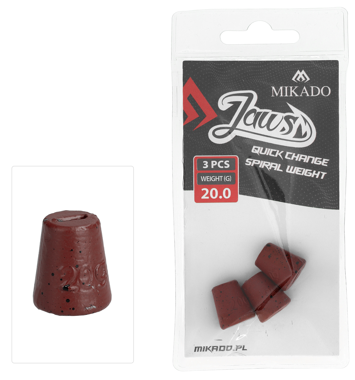 Mikado – WYMIENNE OBCIĄŻENIE – DO WKRĘTÓW – JAWS QUICK CHANGE SPIRAL – 20gr – op.3szt.