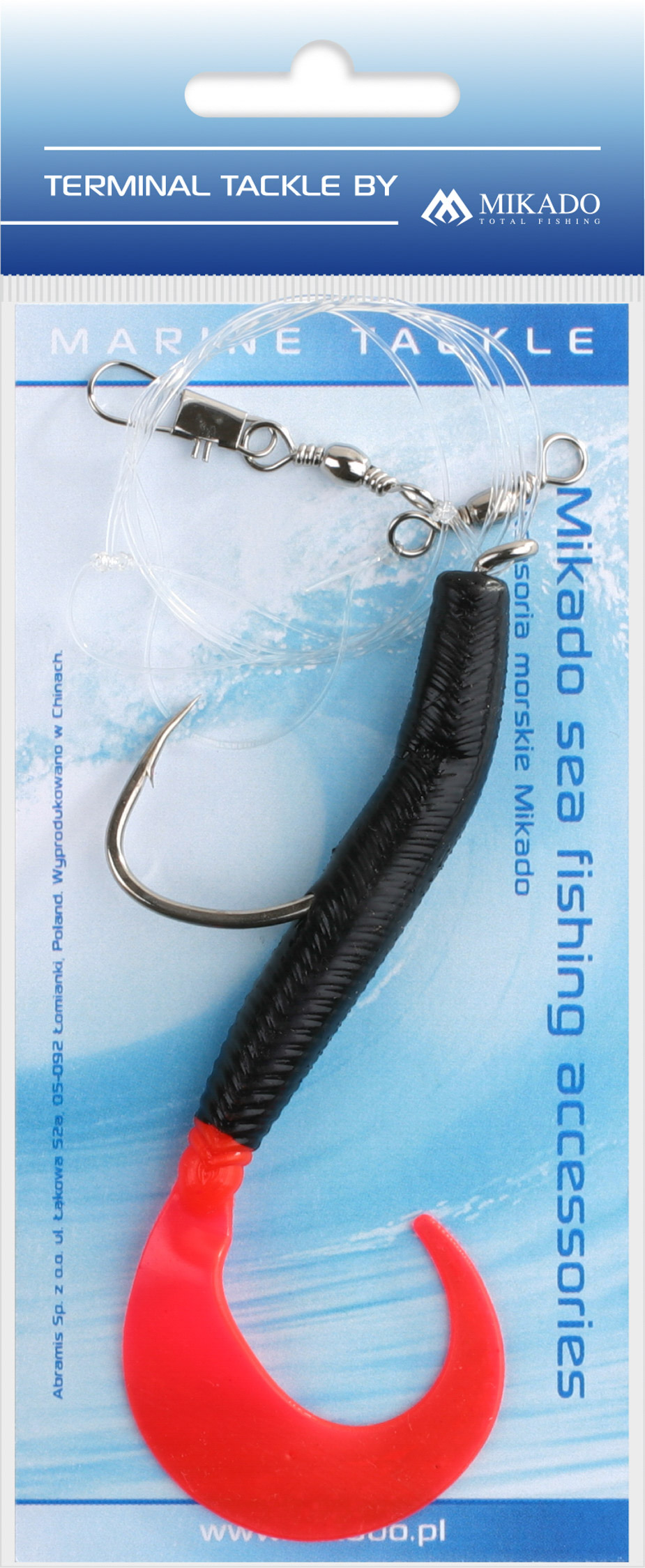 Mikado – ZESTAW MORSKI – PILK D-TWIST RIG 5.5cm – hak: 2×4/0 – CZARNO CZERWONY – op.1kpl.