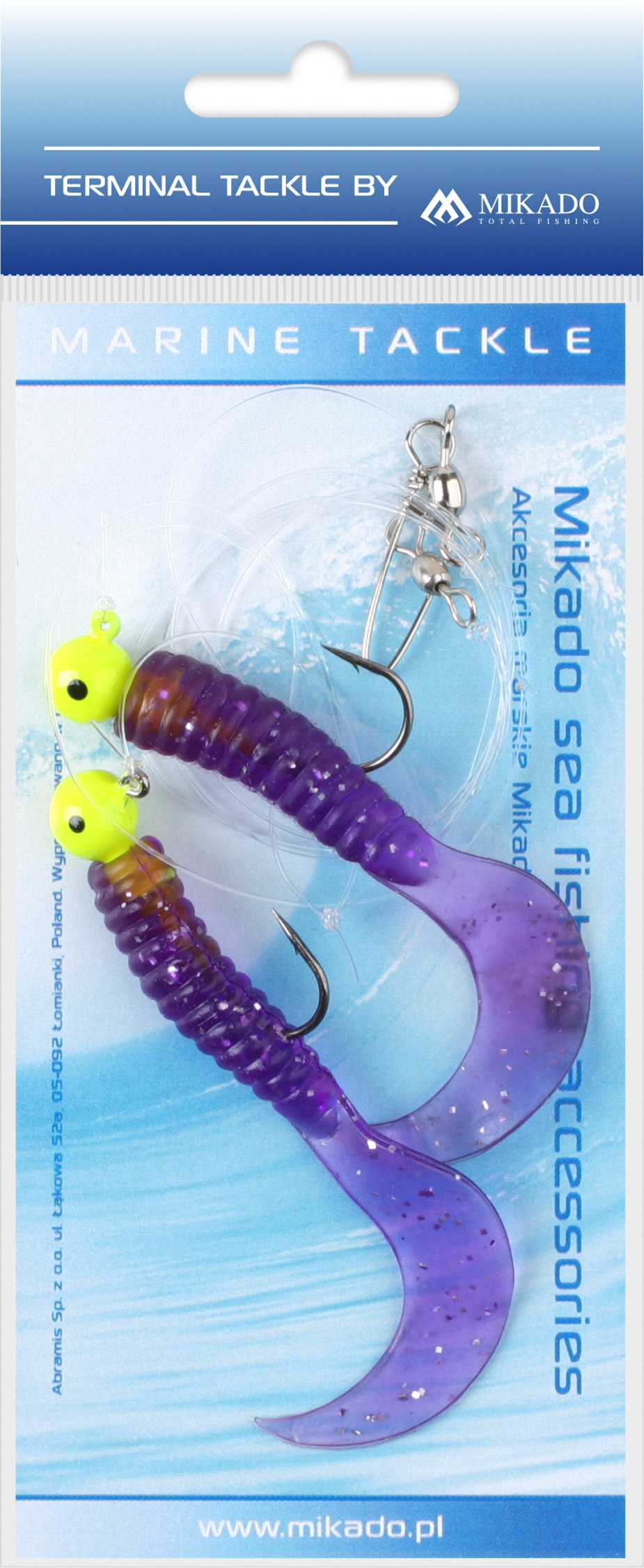 Mikado – ZESTAW MORSKI – PILK TWIST JIGHEAD RIG 7.5cm-2x6g – FIOLETOWY – op.1kpl.