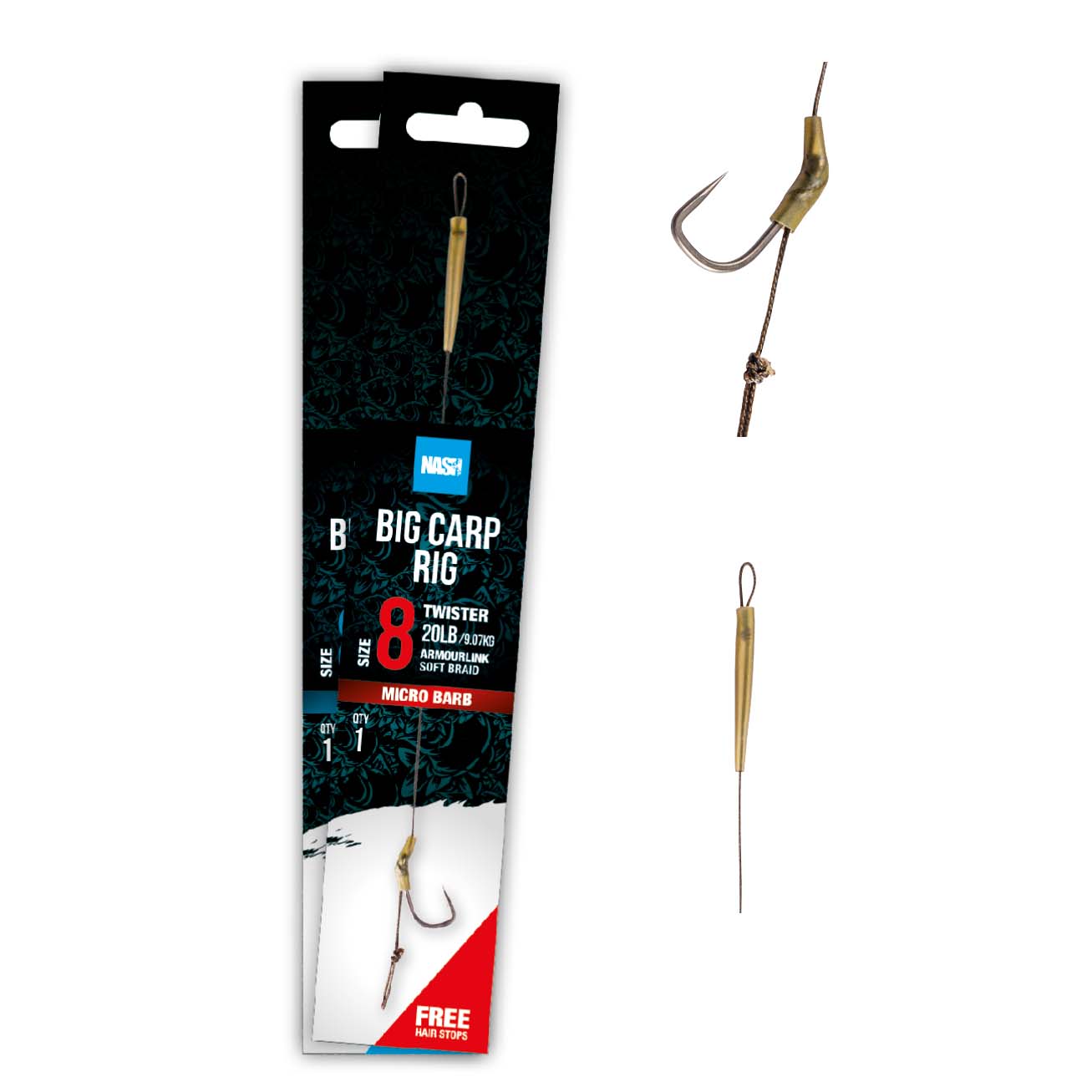 Nash Big Carp Rig Size 4 Barbless – T6425