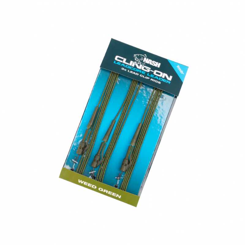 Nash Cling-On Leadcore Leaders Lead Clip Leaders Weed 1m – T8168