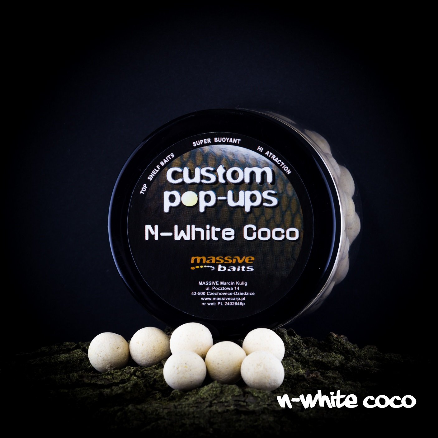 Massive Baits – N-White Coco 14 mm – Pop Up