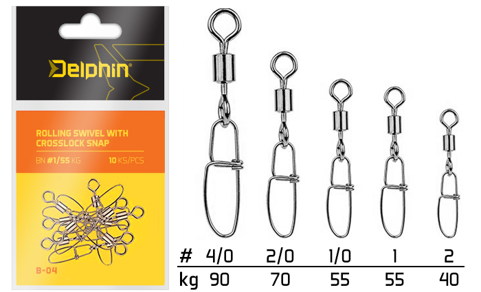 Rolling swivel with Crosslock snap BN/4/0