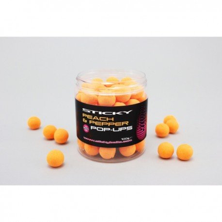 STICKY BAITS PEACH & PEPER POP-UPS 12mm/100g