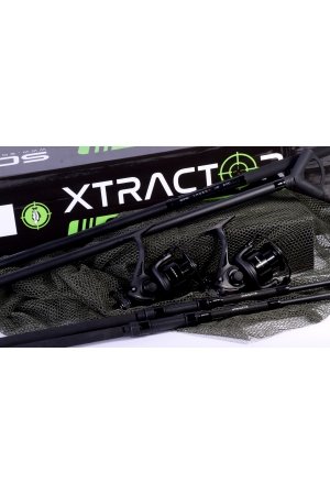 Sonik – XTRACTOR 2 ROD CARP KIT  9′ 2.75LB – Zestaw 2* wędka + 2* kołowrotek + podbierak