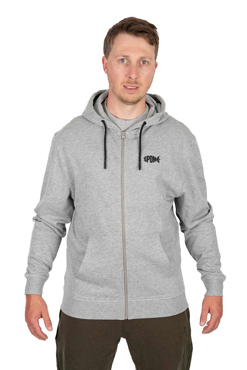 Spomb™  Grey Zipped Hoody – Spomb Grey Hoodie full Zip SMALL – DCL007