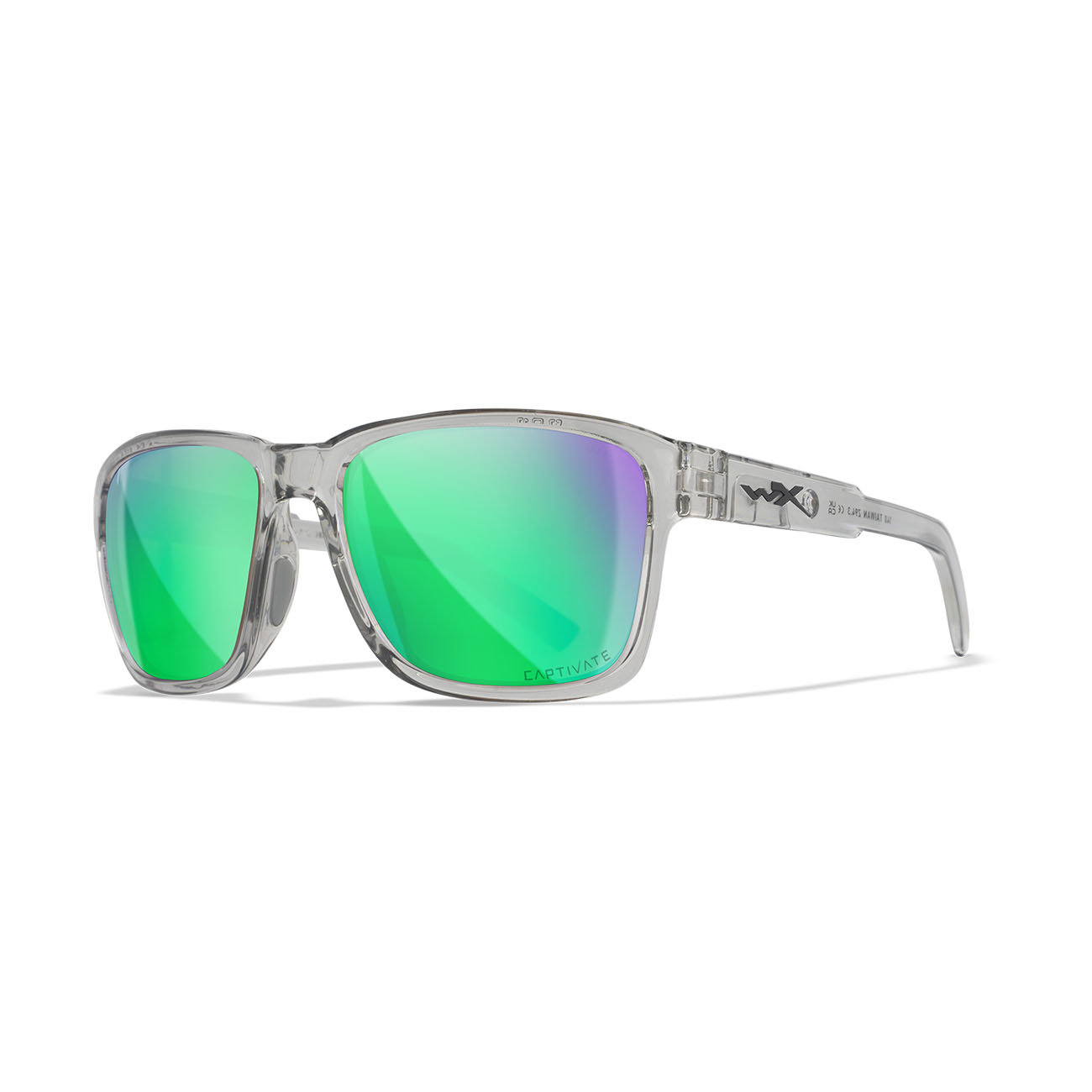 Wiley X – TREK Captivate Polarized Green Mirror Amber Gloss Crystal Light Grey Frame