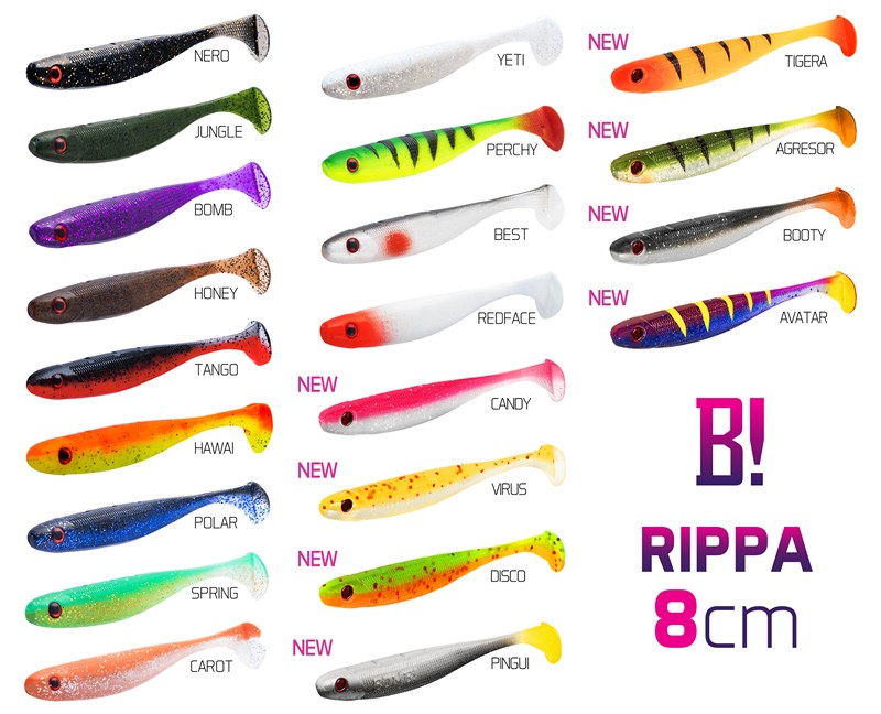 Top Mix przynęt BOMB! Rippa / 5szt 8cm/Agresor Redface Best Candy Virus