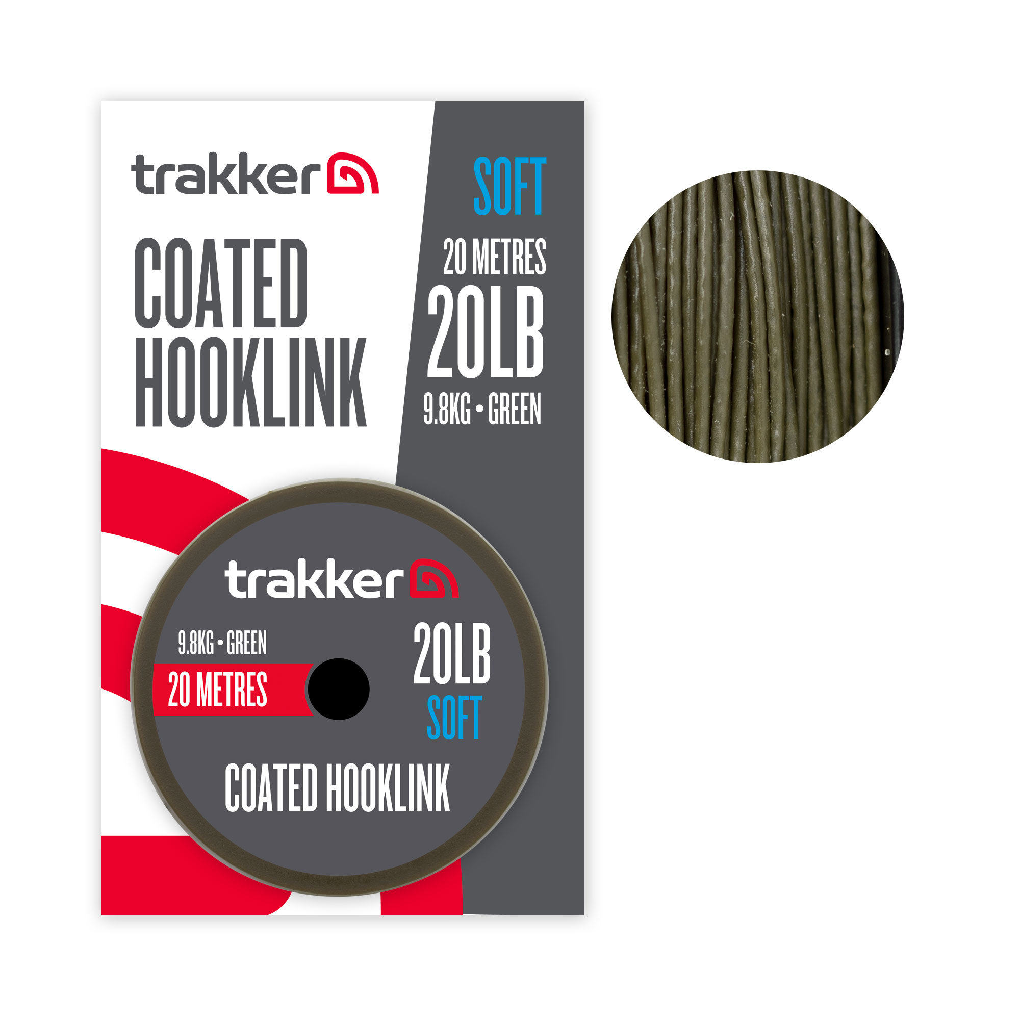 Trakker – Soft Coated Hooklink (20lb)(9.8kg)(20m)