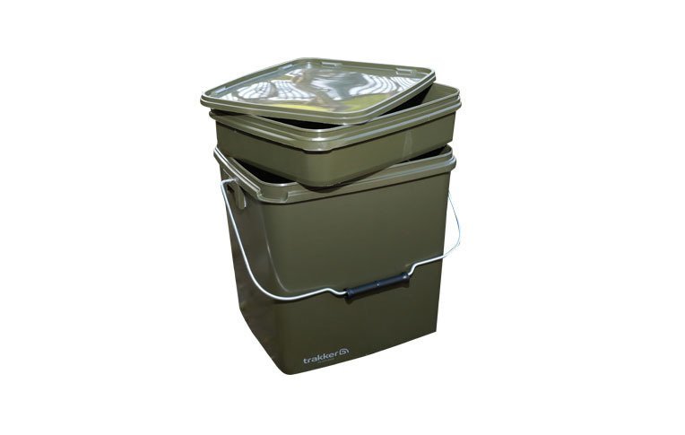 Trakker wiadro 13 Ltr Olive Square Container inc tray (T/P x 5)