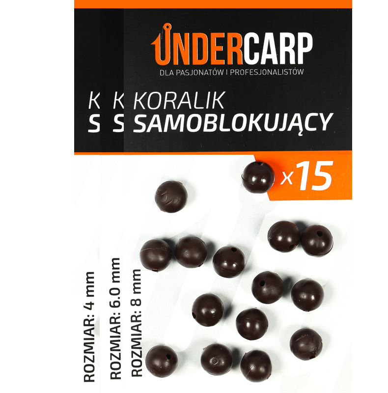 UnderCarp Koralik samoblokujący – brązowy – 8 mm