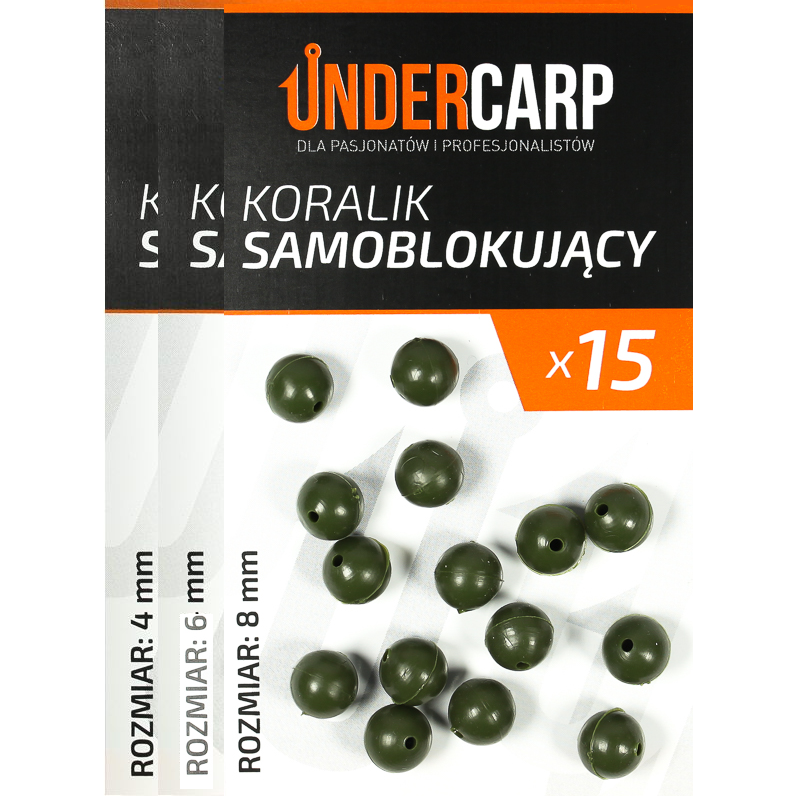 UnderCarp Koralik samoblokujący – zielony – 8mm