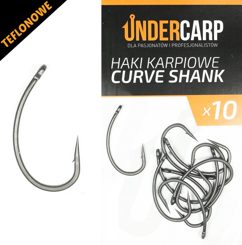 UnderCarp Teflonowe haki karpiowe CURVE SHANK – 6