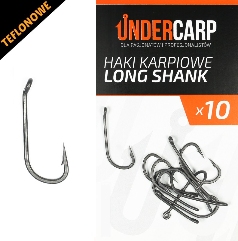 UnderCarp Teflonowe haki karpiowe LONG SHANK – 10